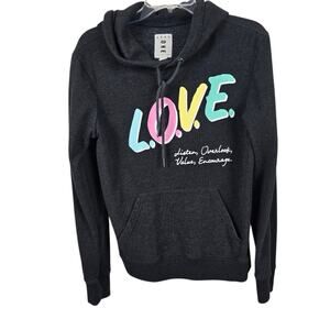 Aeropostale Aero One Love Pullover Hoodie Gray Vintage Hoodie Oversized Gray XS